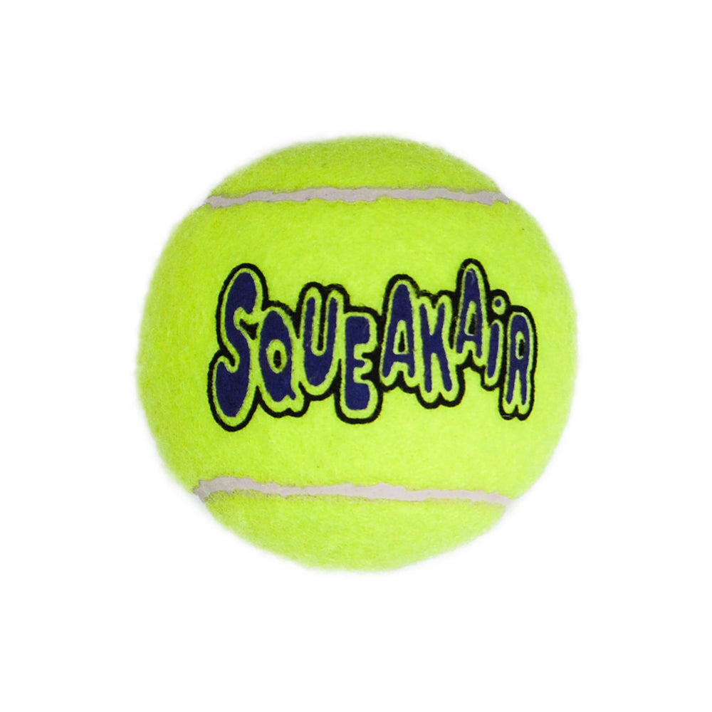 KONG Squeakair Ball: enfoque en pack de seis unidades para sesiones de juego repetidas.