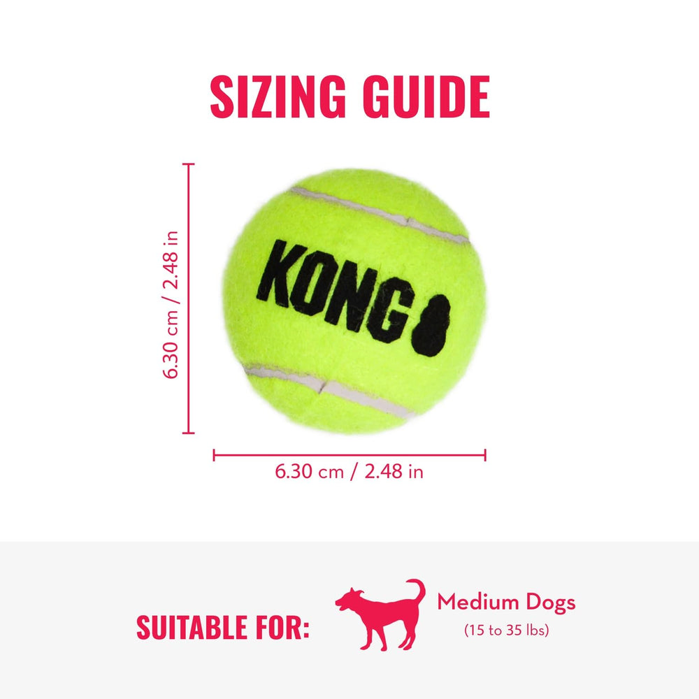 KONG SqueakAir Balls non-abrasive material gentle on teeth during play.
