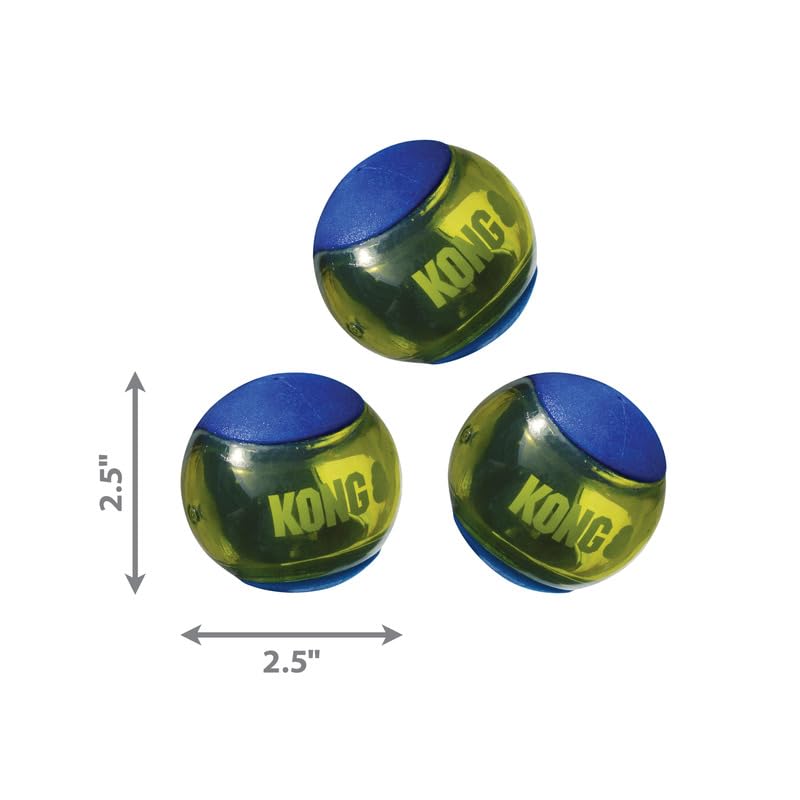 KONG Squeezz Action Ball for indoor and outdoor play, encouraging active exercise.