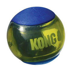 KONG Squeezz Action Ball for safe chewing with non-toxic materials.