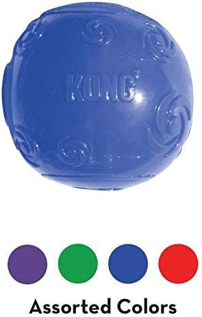 KONG Squeezz Ball pack of three dog toys for fetch and playtime