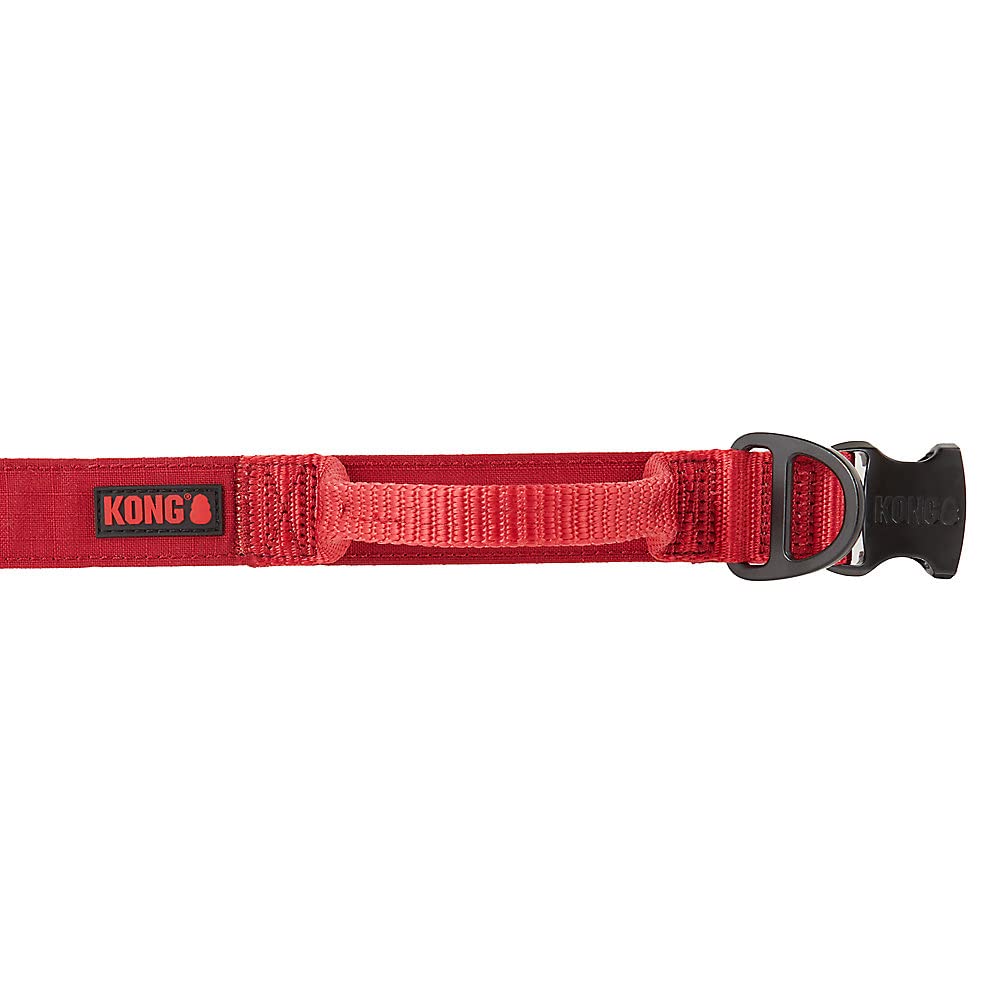 KONG adjustable collar close-up demonstrates neck-fit versatility for large-dog sizing.