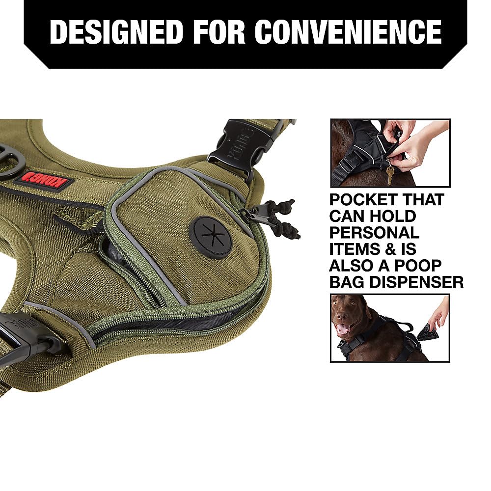 KONG harness waste bag dispenser keeps cleanup supplies within reach.