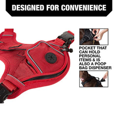 KONG Waste Bag Harness front-d-ring offers versatile leash options and control