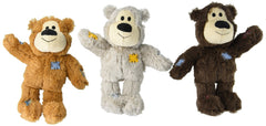 KONG Wild Knots Bear pack3 side view highlights durable plush and knotted skeleton for big dogs.
