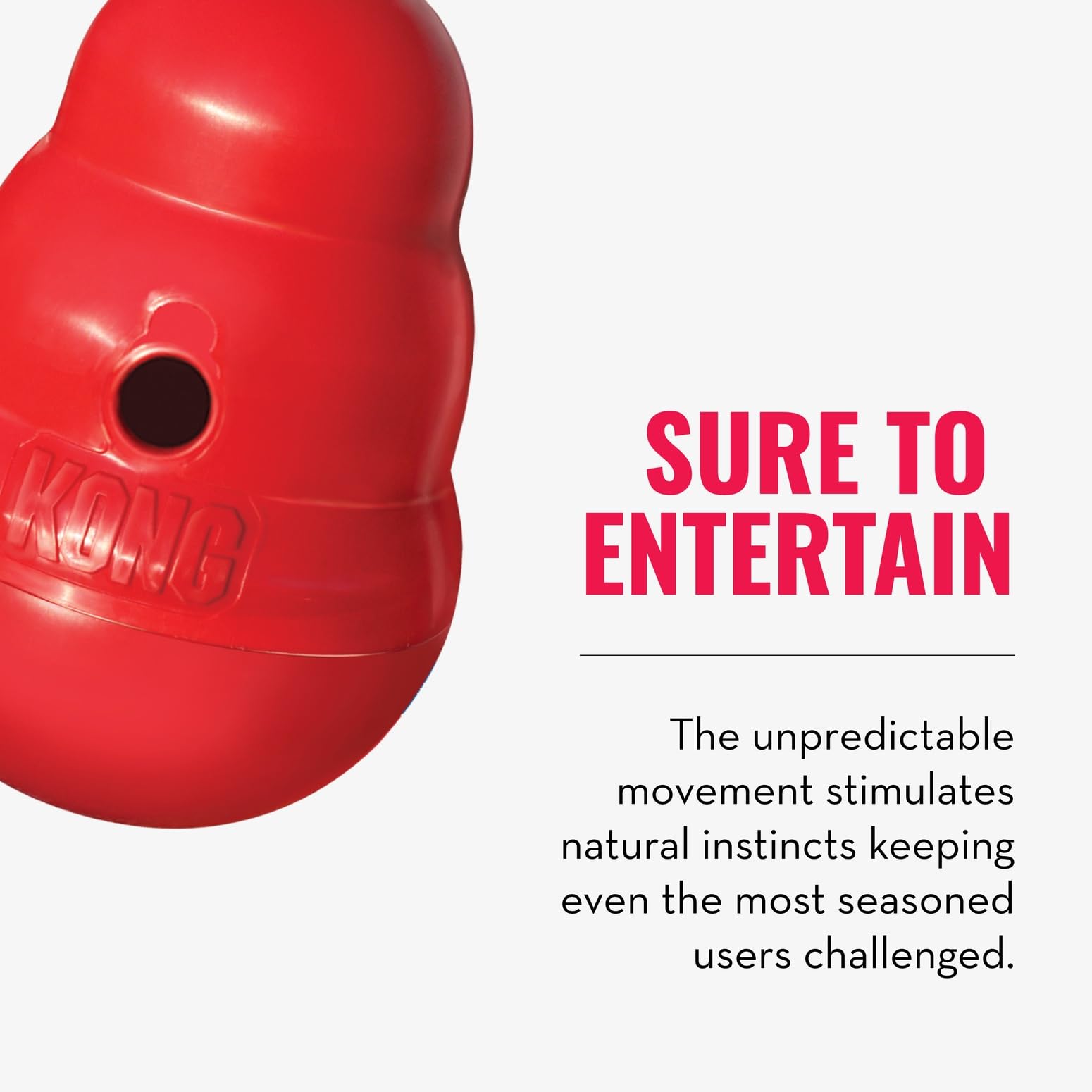 KONG Wobbler easy-fill with removable cap for convenient refills