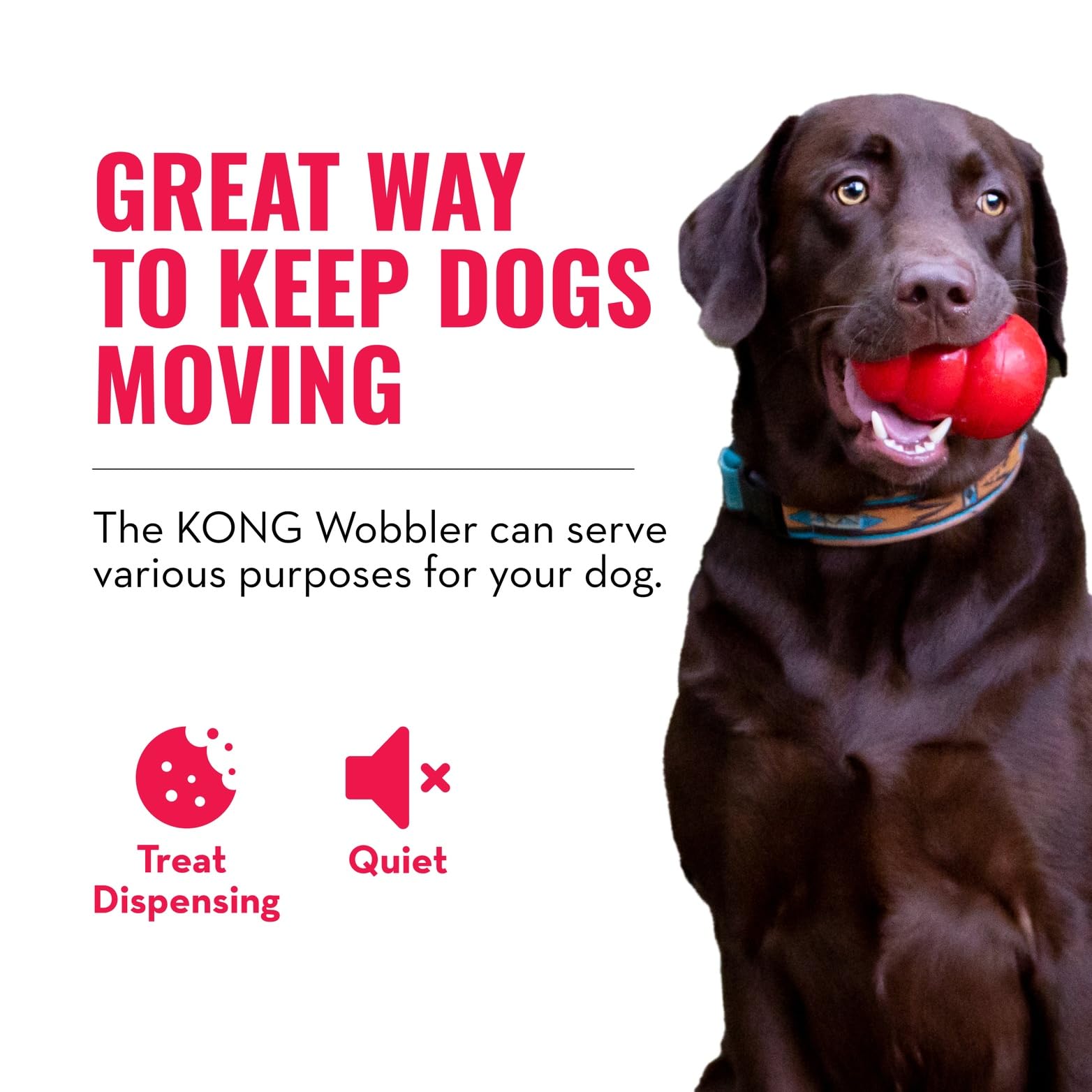 KONG Wobbler medium-small dogs suited for puzzle-solving and treats