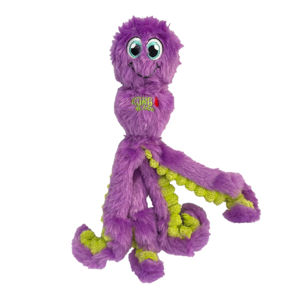 KONG Wubba Octopus minimizes mess with minimal stuffing during energetic play.