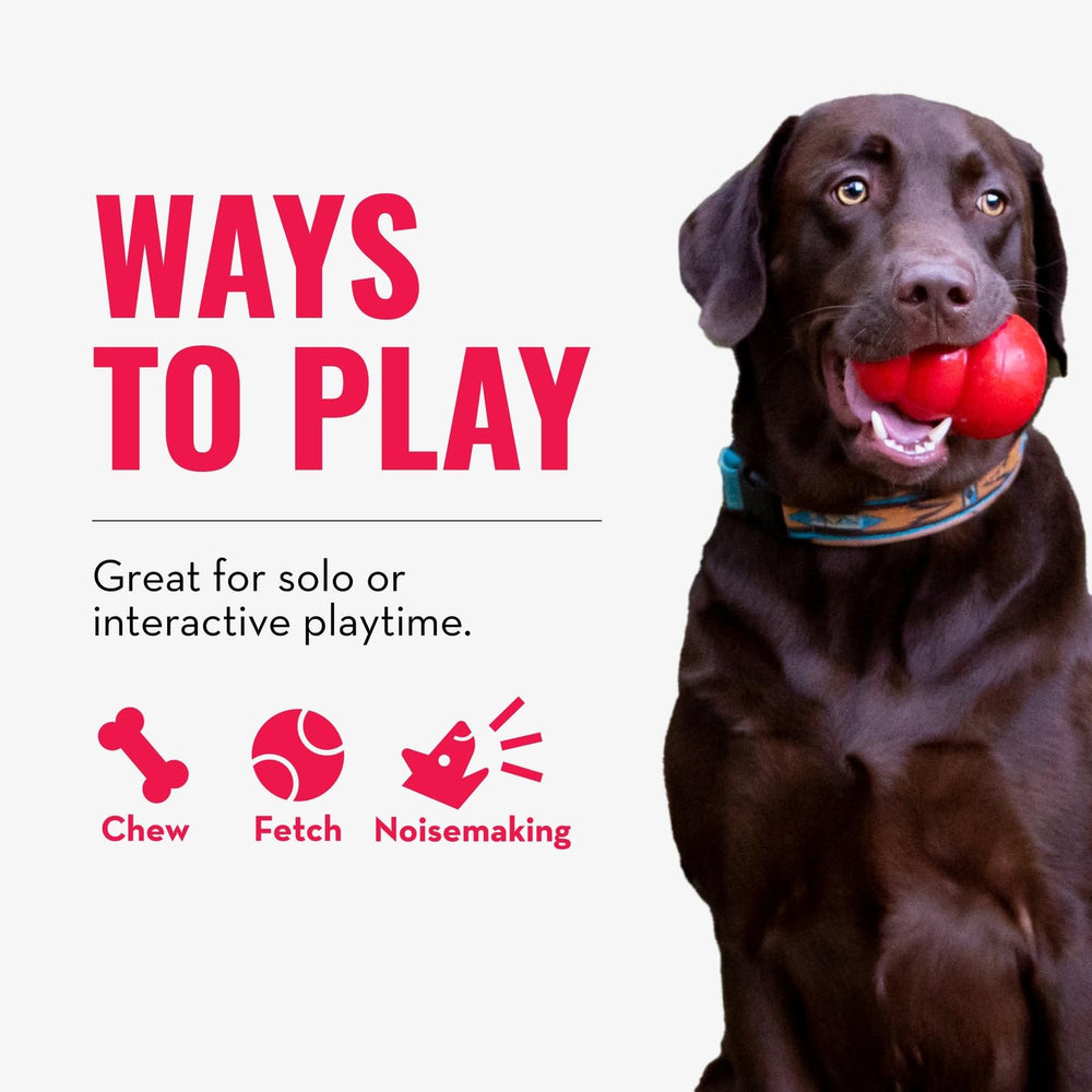 KONG Wubba squeaker-ball-design adds audible excitement during play.