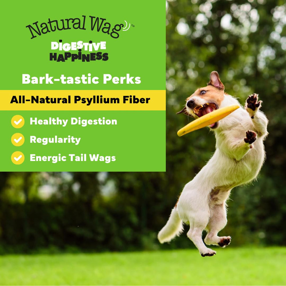 Konsyl Natural Wag powder and scoop for easy daily psyllium administration
