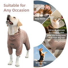 KOOGAL dog pajamas coffee color size tag, highlights simple size selection.