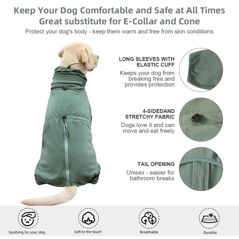 KOOGAL dog pajamas green 6XL four-legged design stays in place during lounging