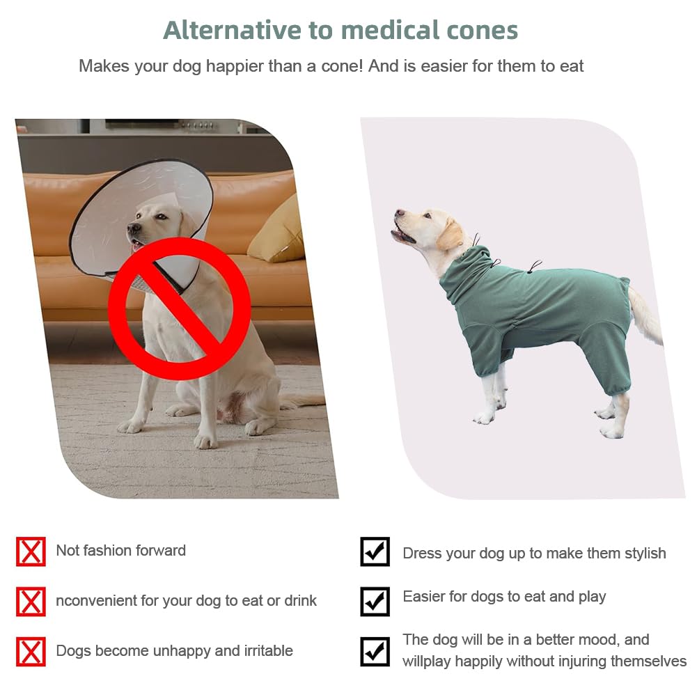 KOOGAL dog pajamas green 6XL size-range showcases adult to large-dog compatibility