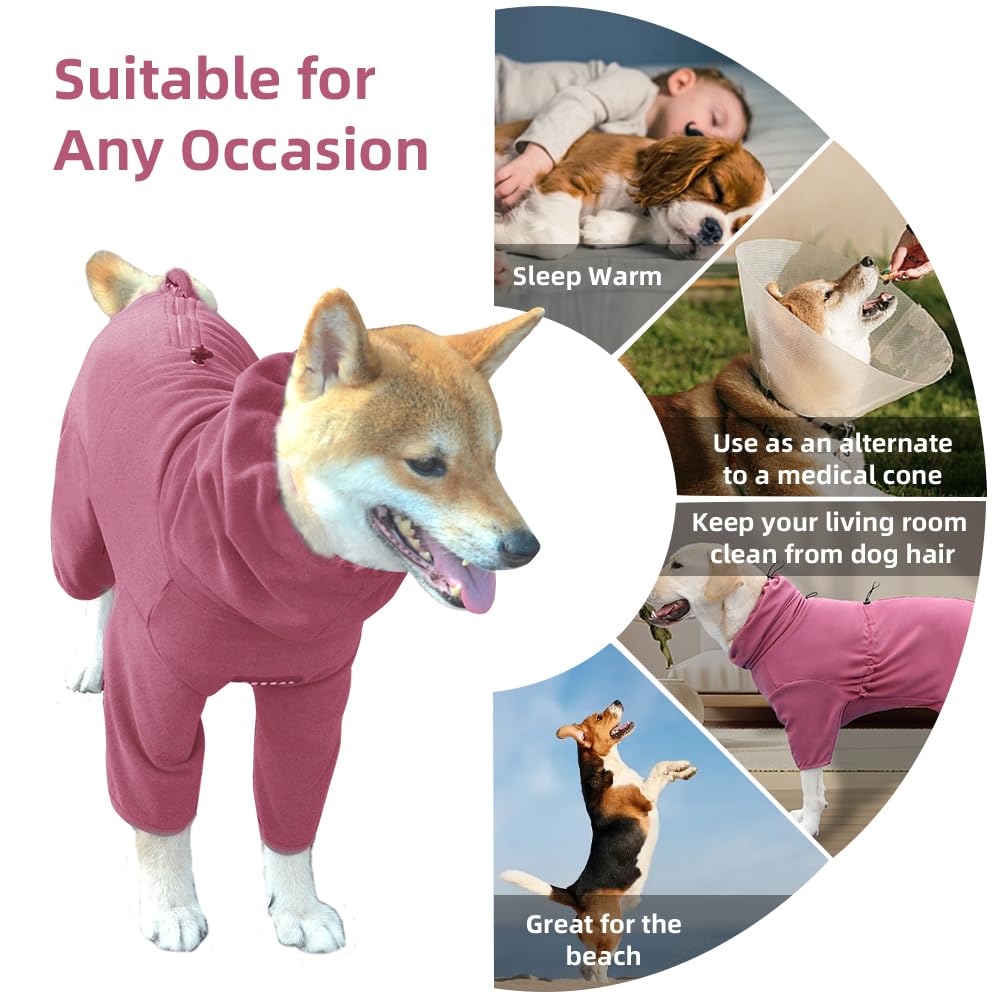 KOOGAL dog pajamas red fabric close-up reveals breathable material.
