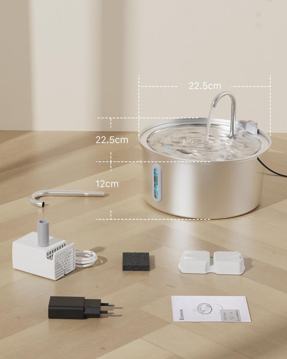 KOOGMOON cat water fountain cleaning parts assists quick maintenance.
