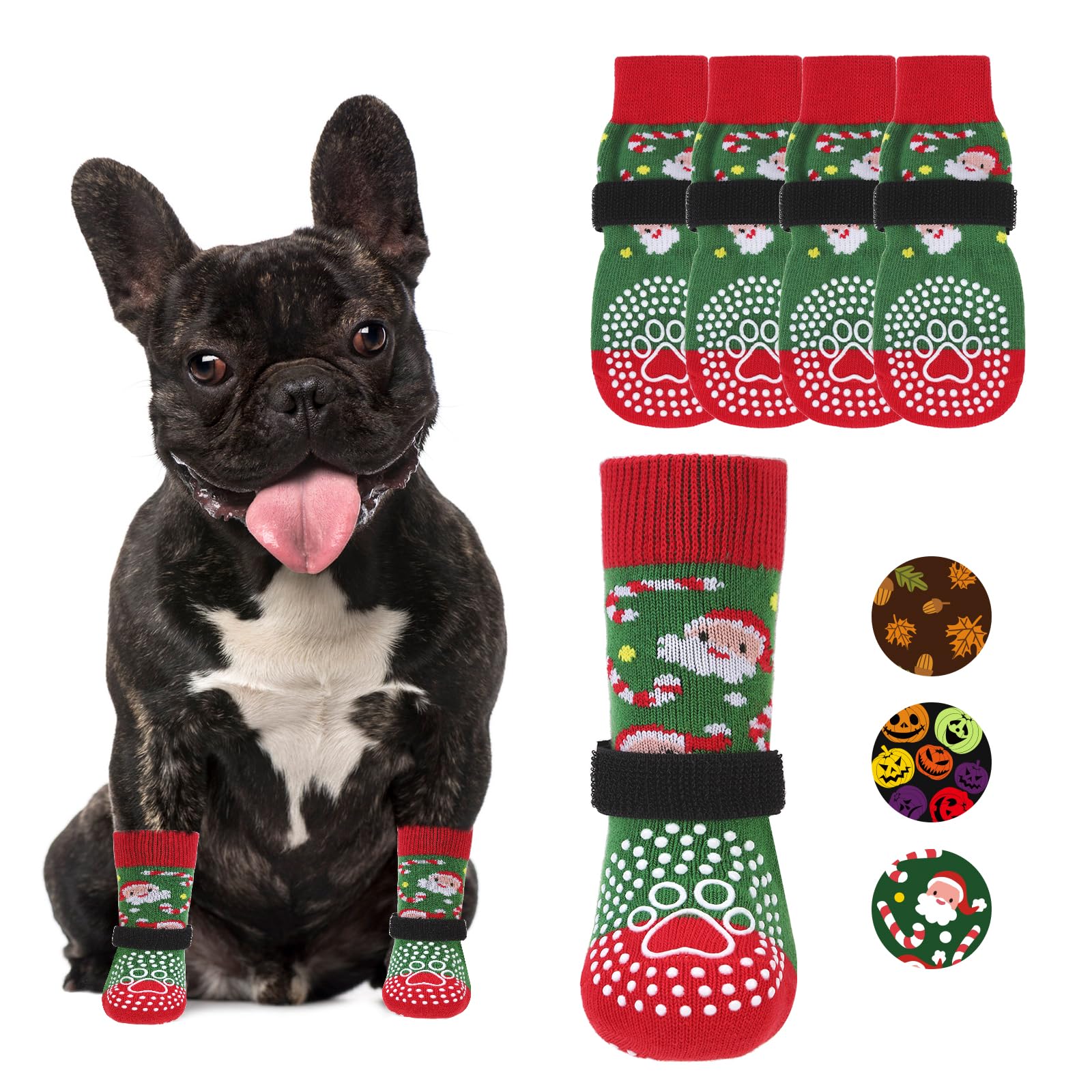 KOOLTAIL anti-slip dog socks close-up showing grip texture for traction