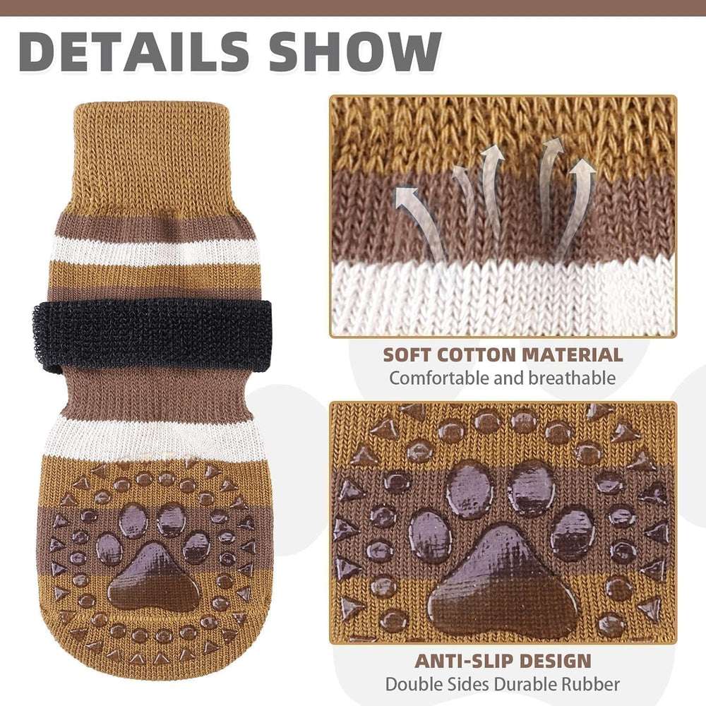KOOLTAIL anti-slip dog socks double-sided grips close-up highlighting traction capability