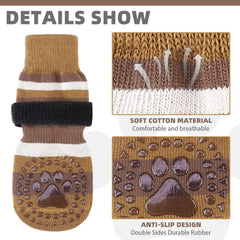 KOOLTAIL anti-slip dog socks double-sided grips close-up highlighting traction capability