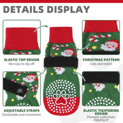 KOOLTAIL anti-slip dog socks on a smooth floor highlighting traction