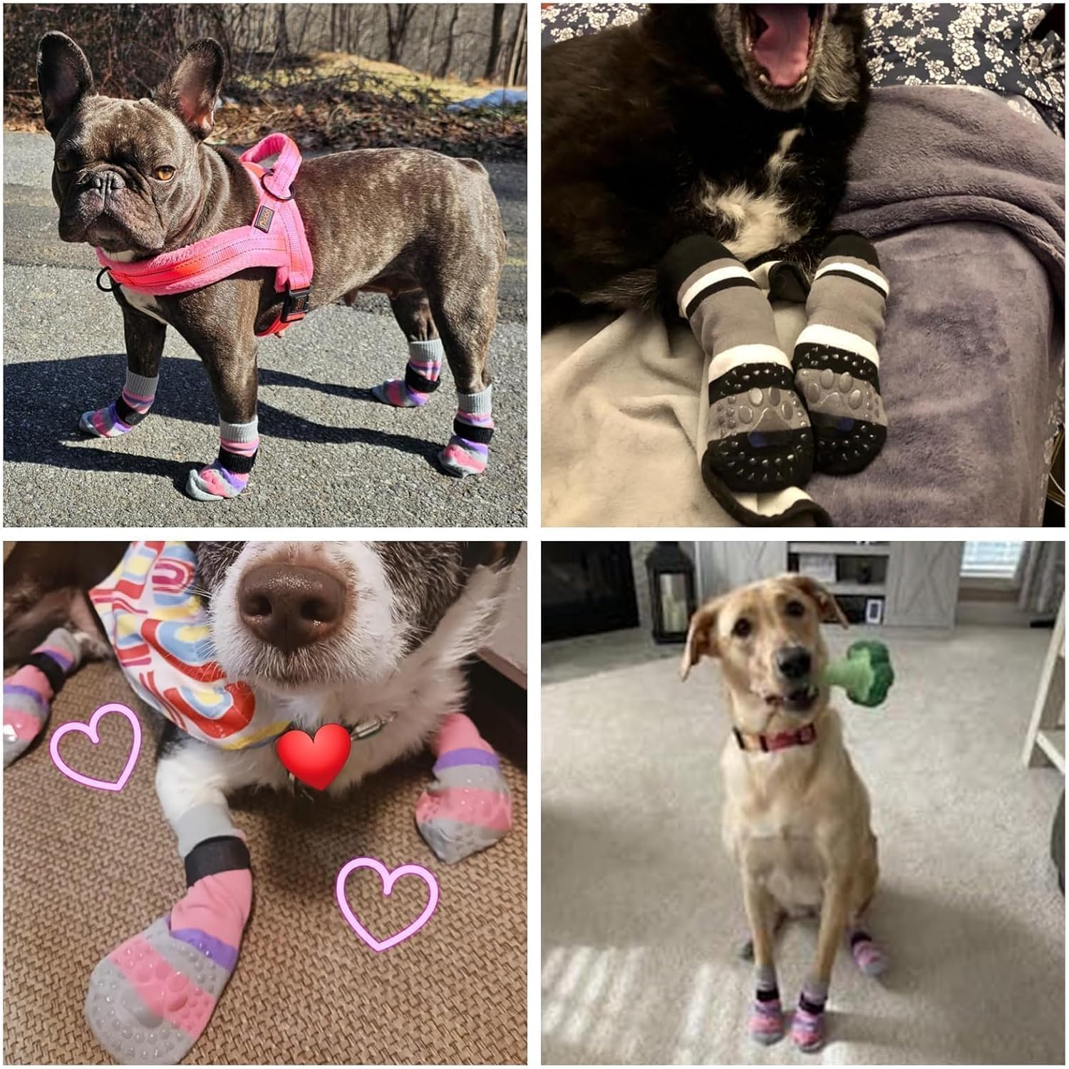 KOOLTAIL anti-slip dog socks stripe pattern offers cute, varied colors