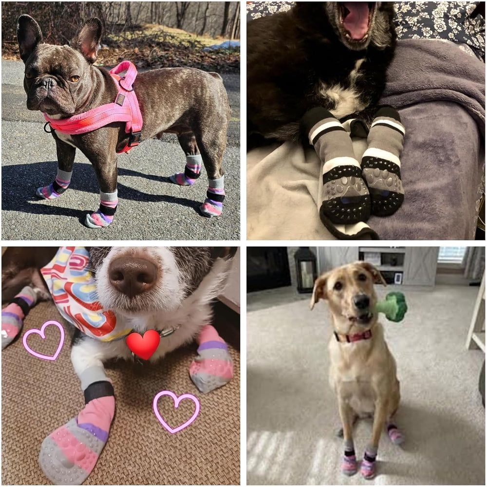 KOOLTAIL anti-slip dog socks stripe pattern offers cute, varied colors