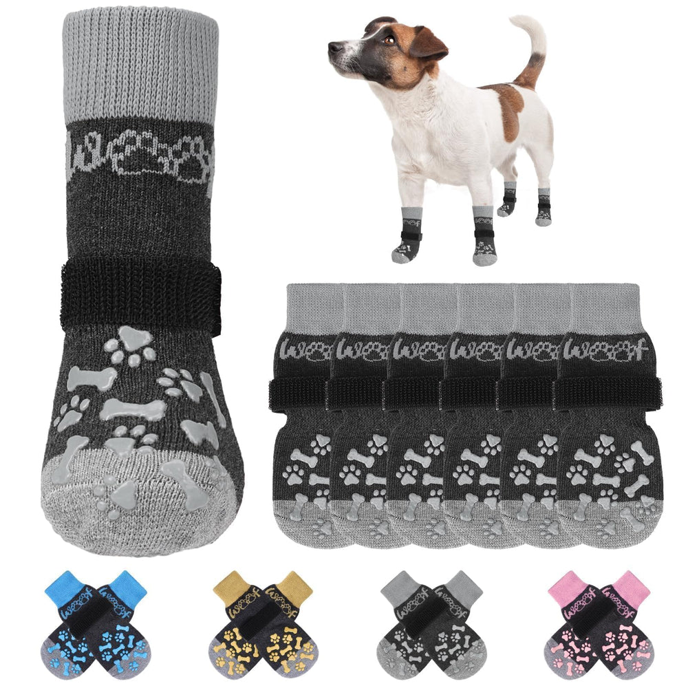 KOOLTAIL anti-slip dog socks with pavement-traction for safer outdoor walks.
