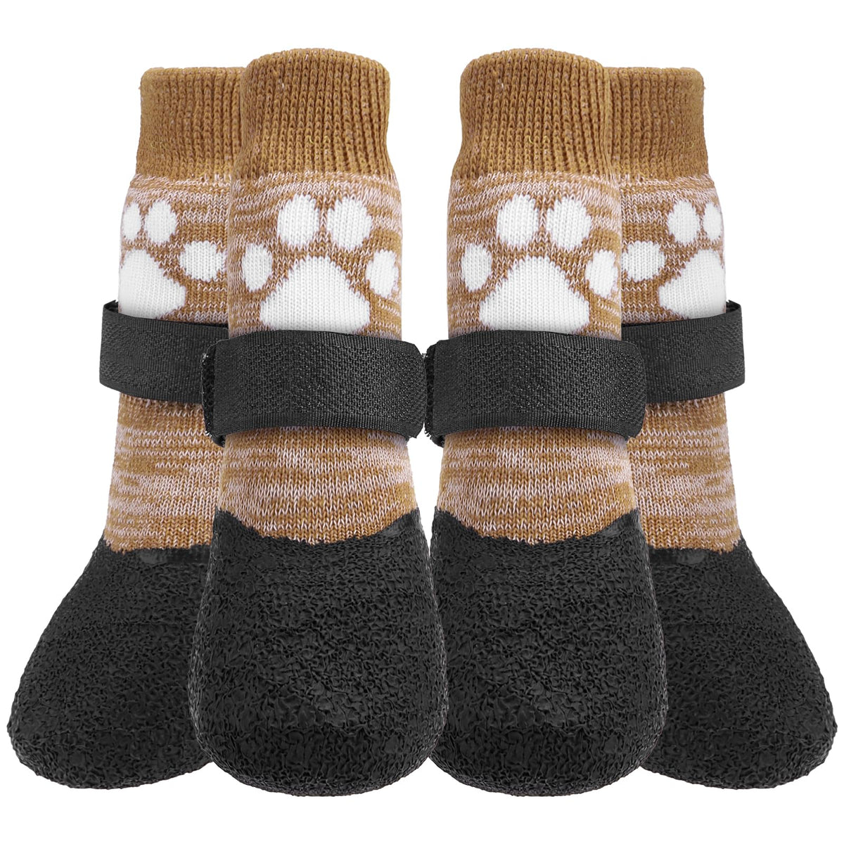 KOOLTAIL anti-slip dog socks illustrating paw width measurement for secure fit and traction.