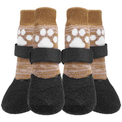 KOOLTAIL anti-slip dog socks illustrating paw width measurement for secure fit and traction.