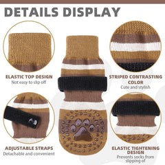 KOOLTAIL anti-slip dog socks side view shows soft fabric and adjustable strap fit