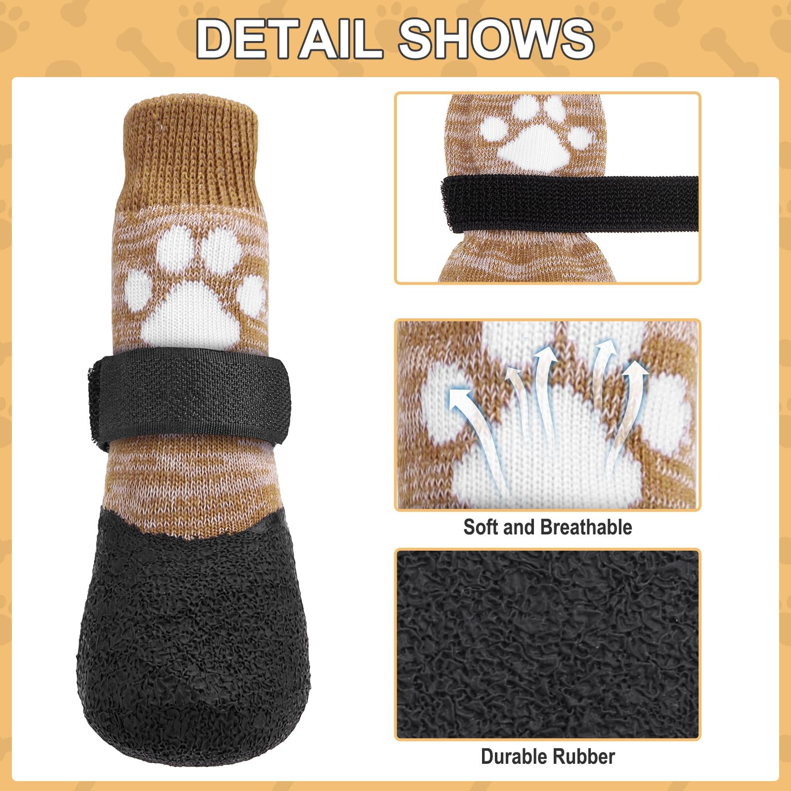 KOOLTAIL dog socks waterproof layer protects paws indoors and outdoors.