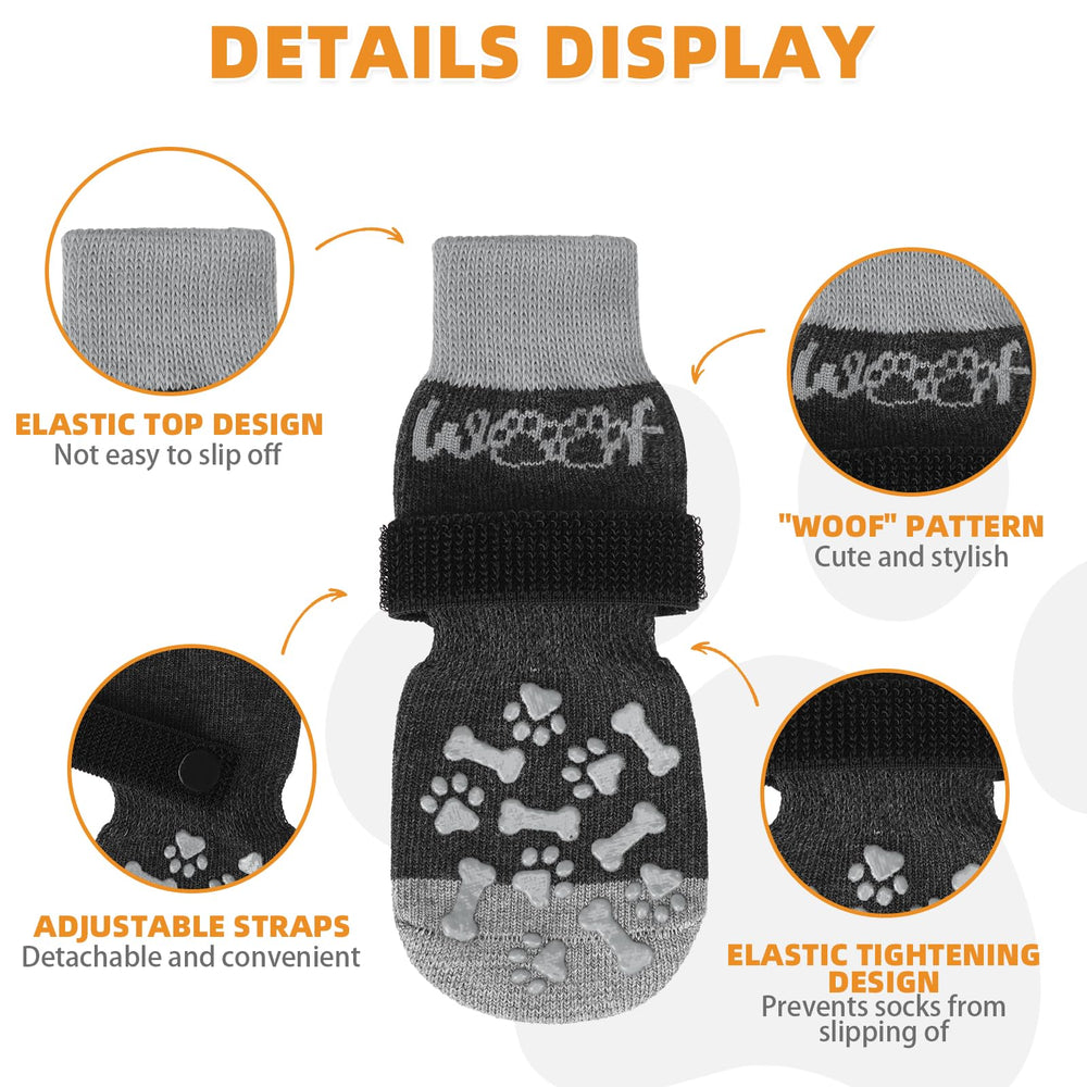 KOOLTAIL anti-slip socks with double-sided grip for hardwood floors