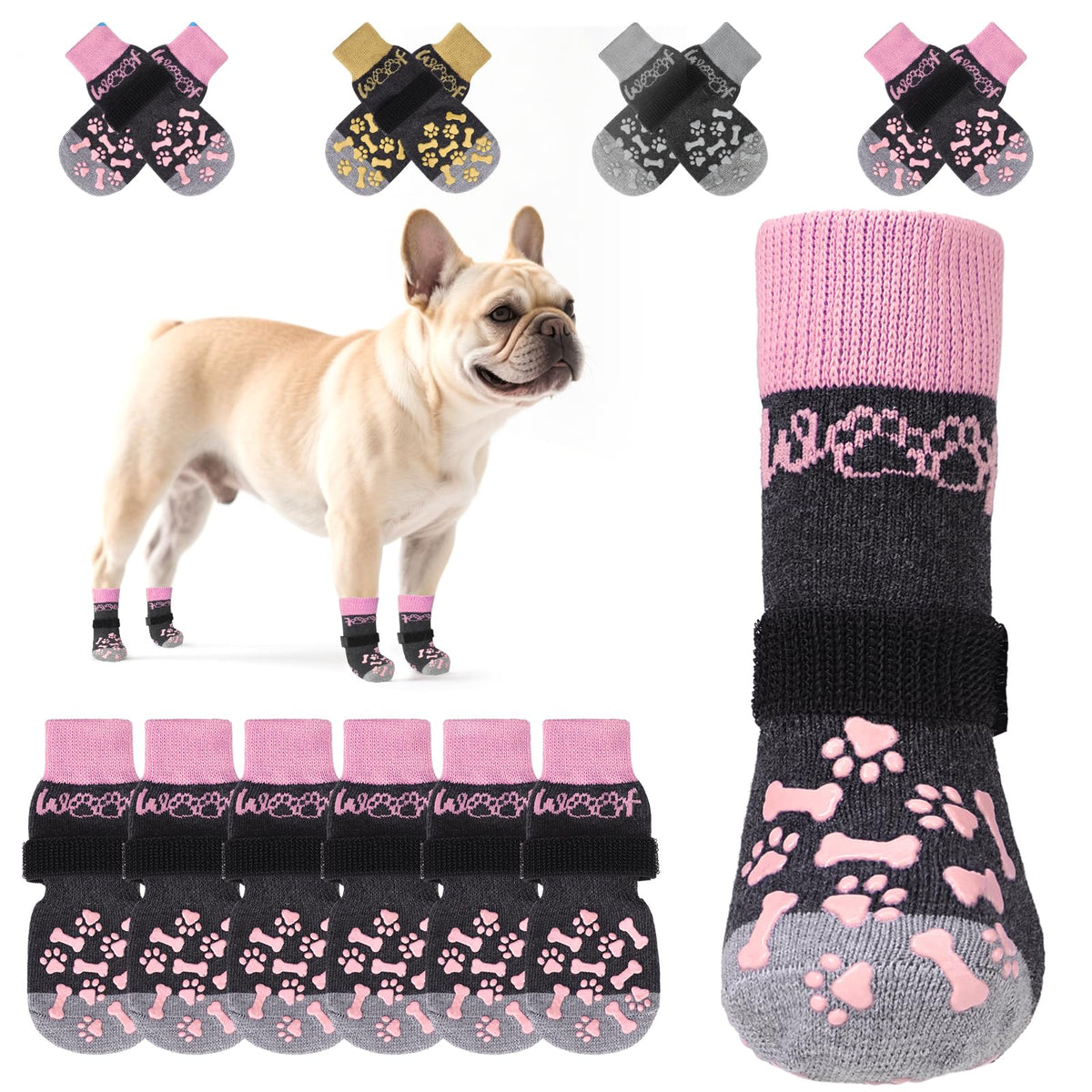Kooltail anti-slip socks fabric closeup showing breathable cotton-poly blend for paw comfort.