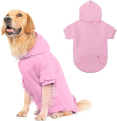 KOOLTAIL Basic Dog Hoodie back view in pink demonstrates full coverage.
