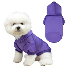 KOOLTAIL Basic dog hoodie back view emphasizes warm, snug fit for chilly walks.