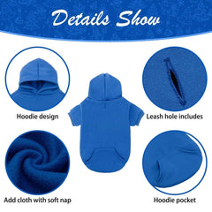 KOOLTAIL Basic Dog Hoodie back view showing roomy fit