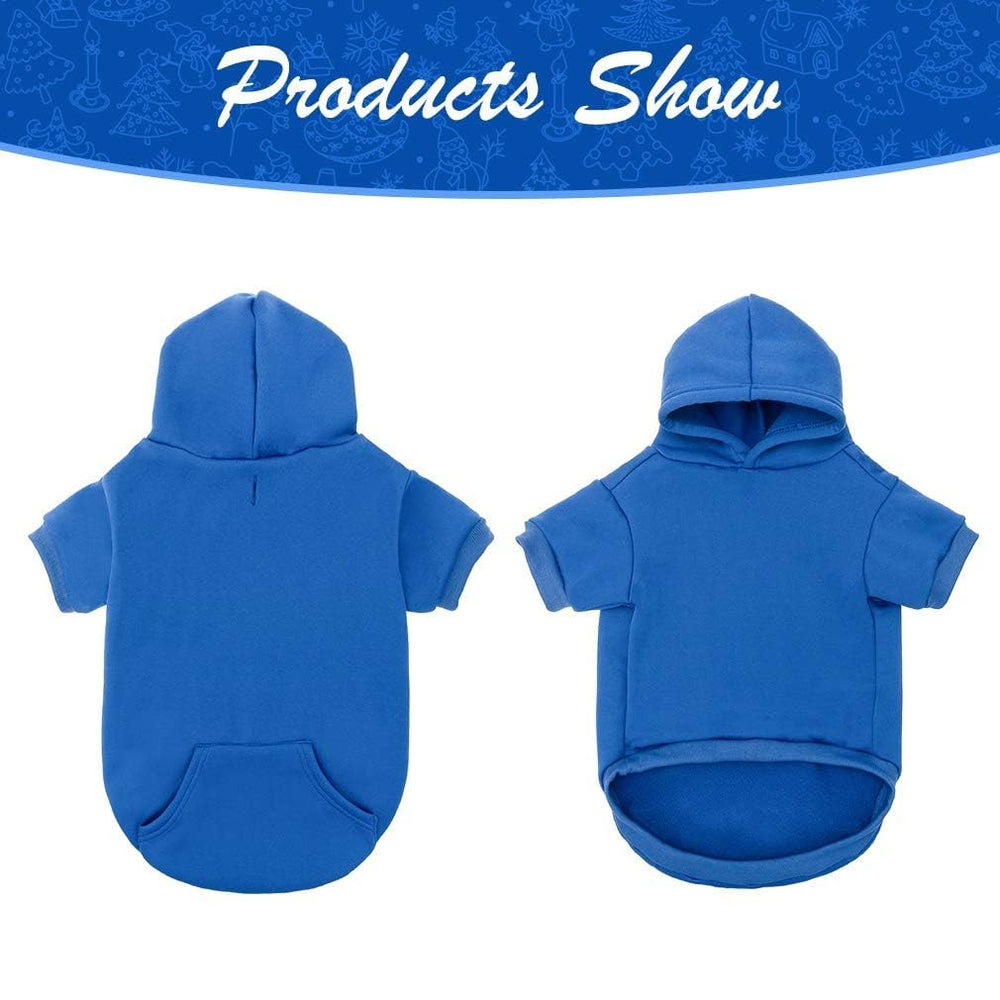 KOOLTAIL Basic Dog Hoodie blue back view highlighting durable stitching for playful pets