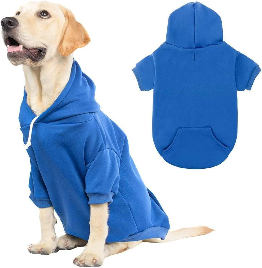 KOOLTAIL Basic Dog Hoodie blue front view for cozy warmth on cool walks