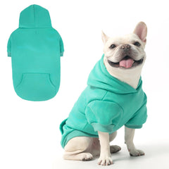 KOOLTAIL Basic Dog Hoodie Lake Blue front view shows cozy warmth for small to medium dogs