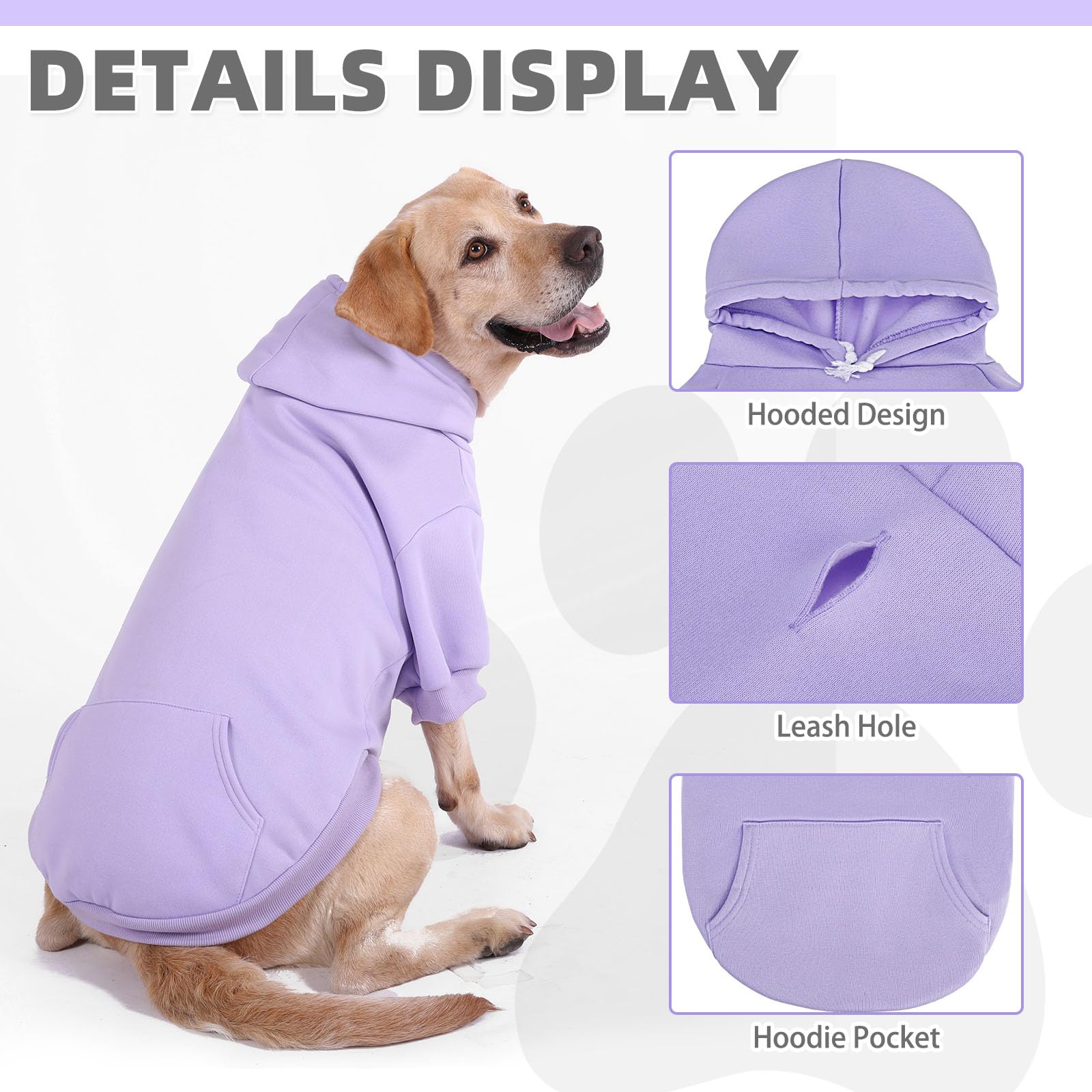 KOOLTAIL Basic Dog Hoodie showing leash hole and pocket for convenience.