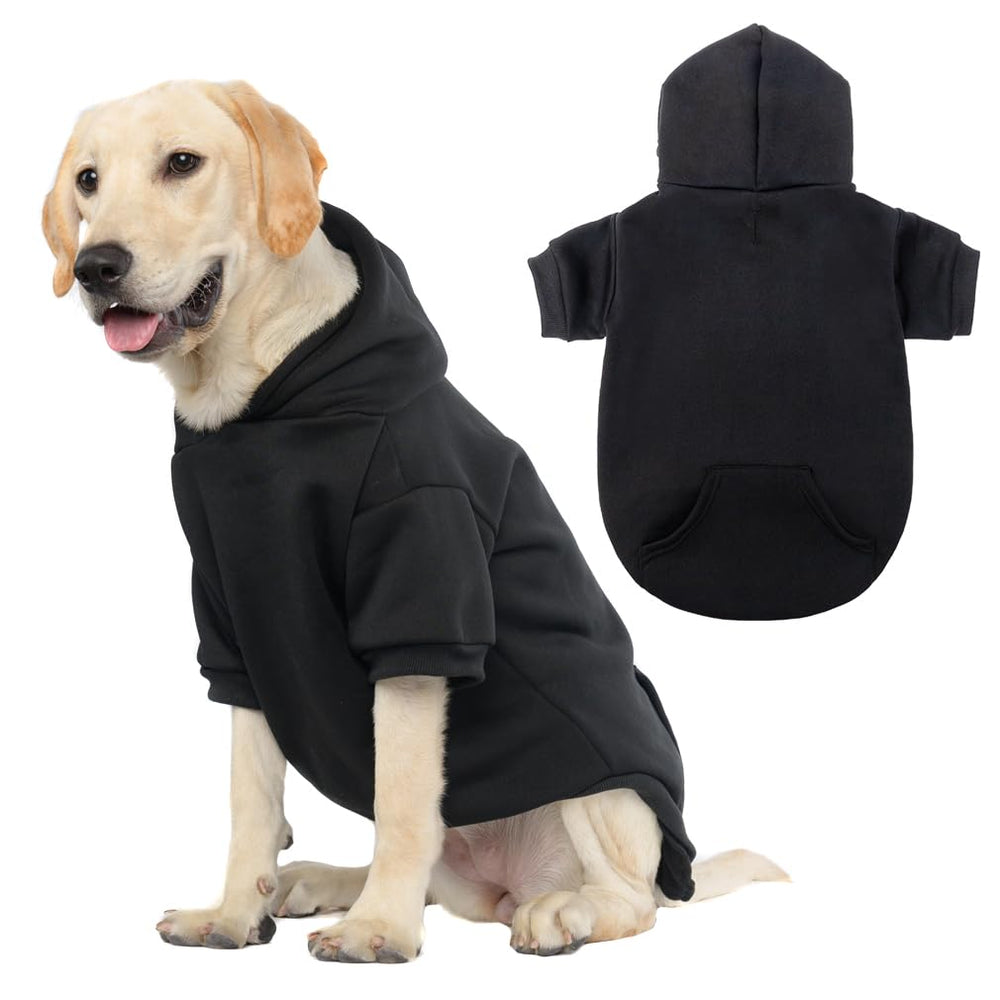 KOOLTAIL Basic Dog Hoodie with leash hole for secure walks in chilly weather.
