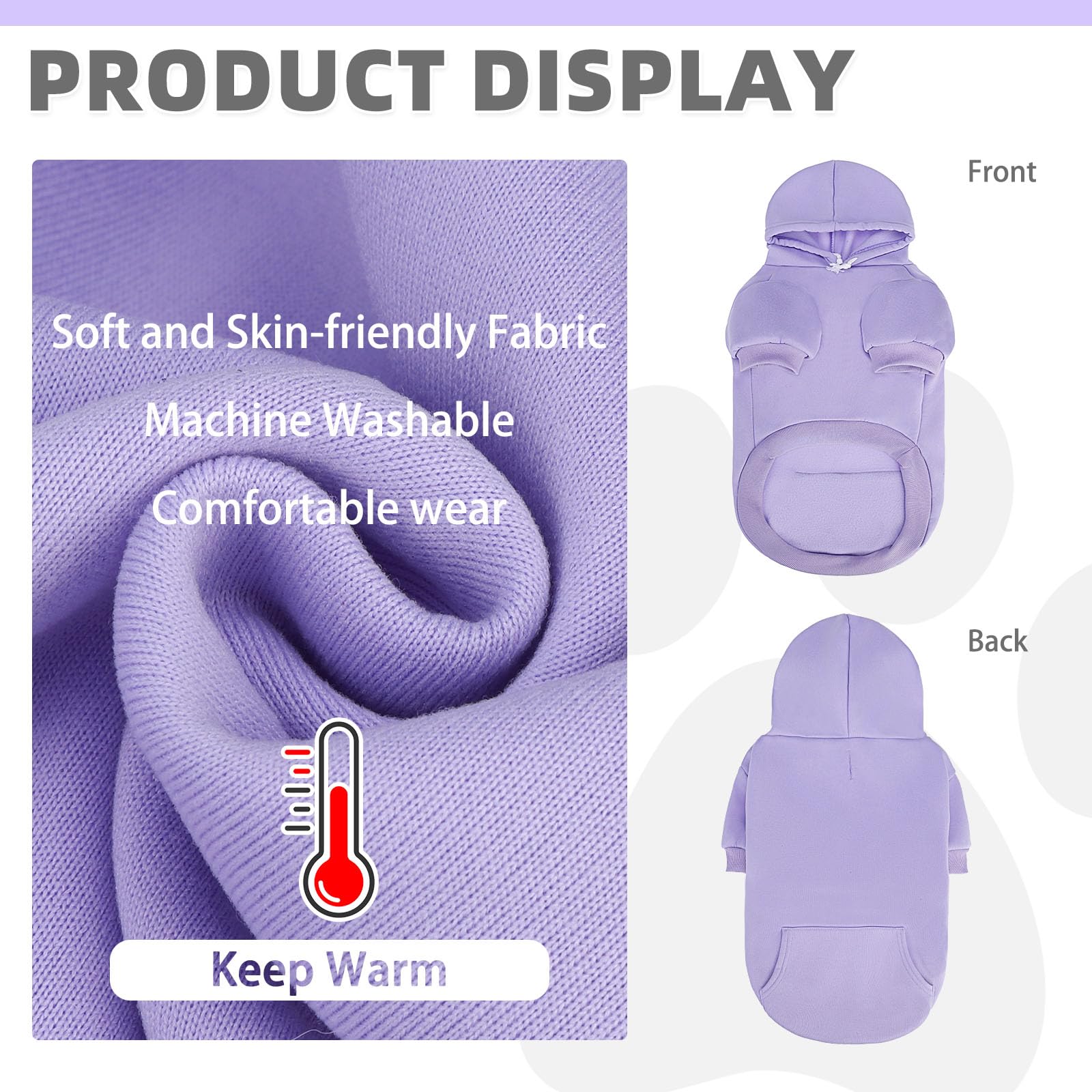 KOOLTAIL Basic Dog Hoodie leash hole enables easy, secure walks