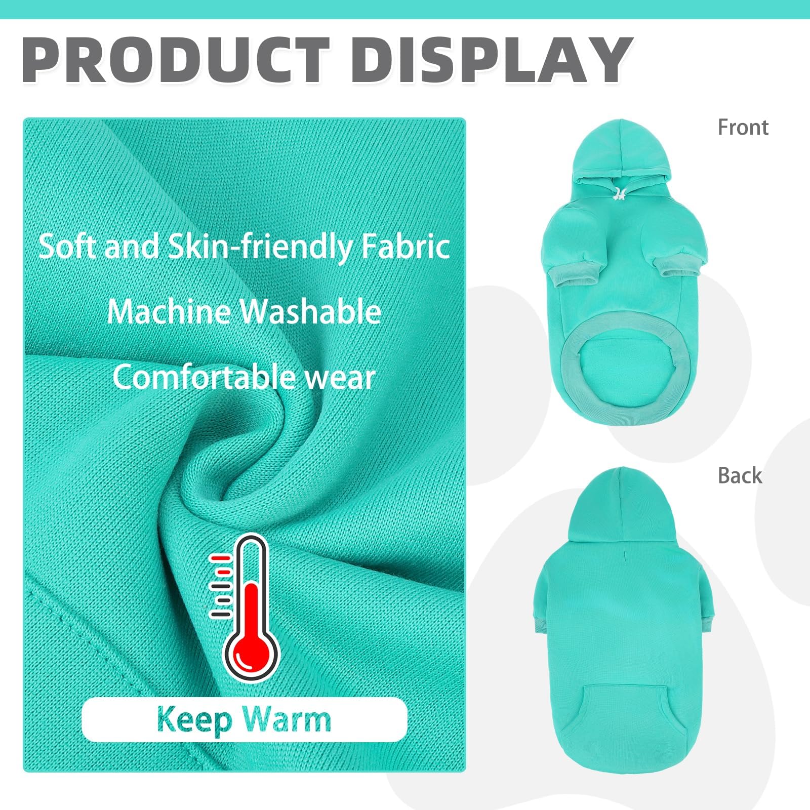 KOOLTAIL Basic Dog Hoodie pocket detail demonstrates handy place for small items.