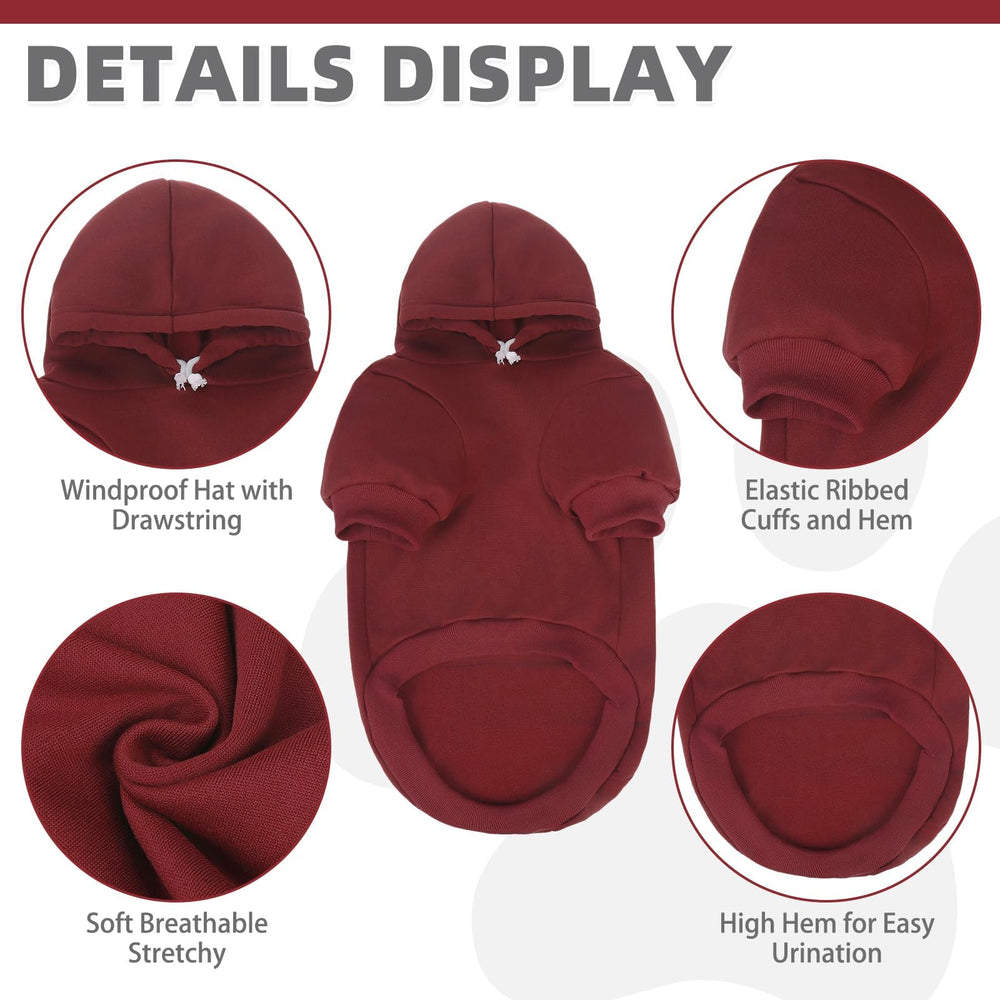 KOOLTAIL Basic Dog Hoodie size-chart-guide helps buyers find the proper fit.