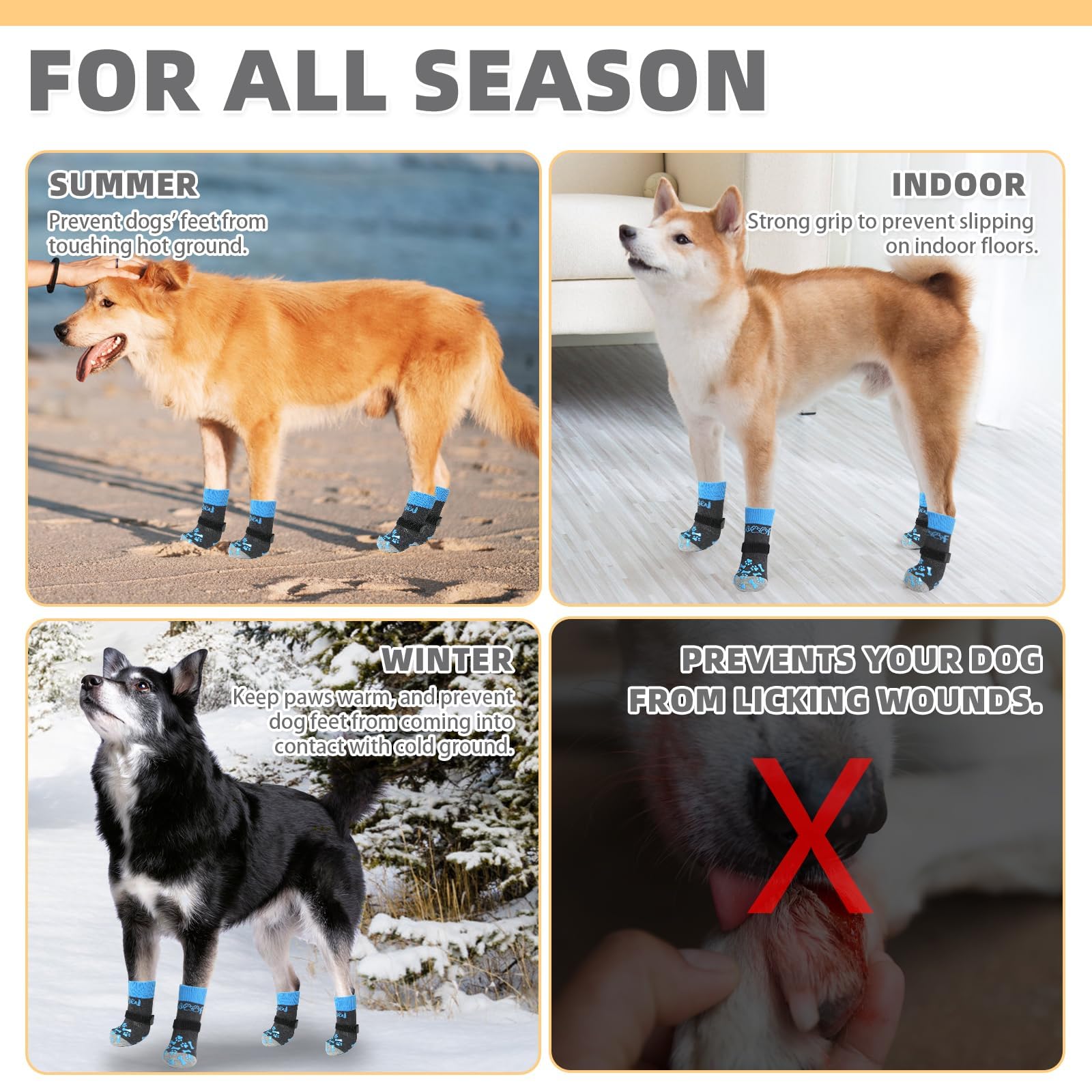KOOLTAIL botitas para perro antideslizante de doble cara, mejor tracción