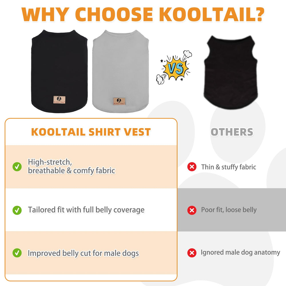 KOOLTAIL breathable cotton dog vest close-up highlighting fabric for warm days.