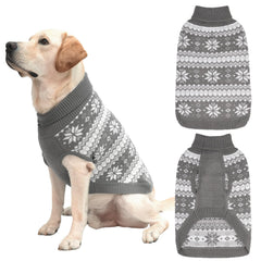 KOOLTAIL cable-knit dog sweater front snowflake design for seasonal warmth