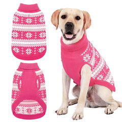 KOOLTAIL cable knit dog sweater turtleneck front view keeps pets stylish and warm.