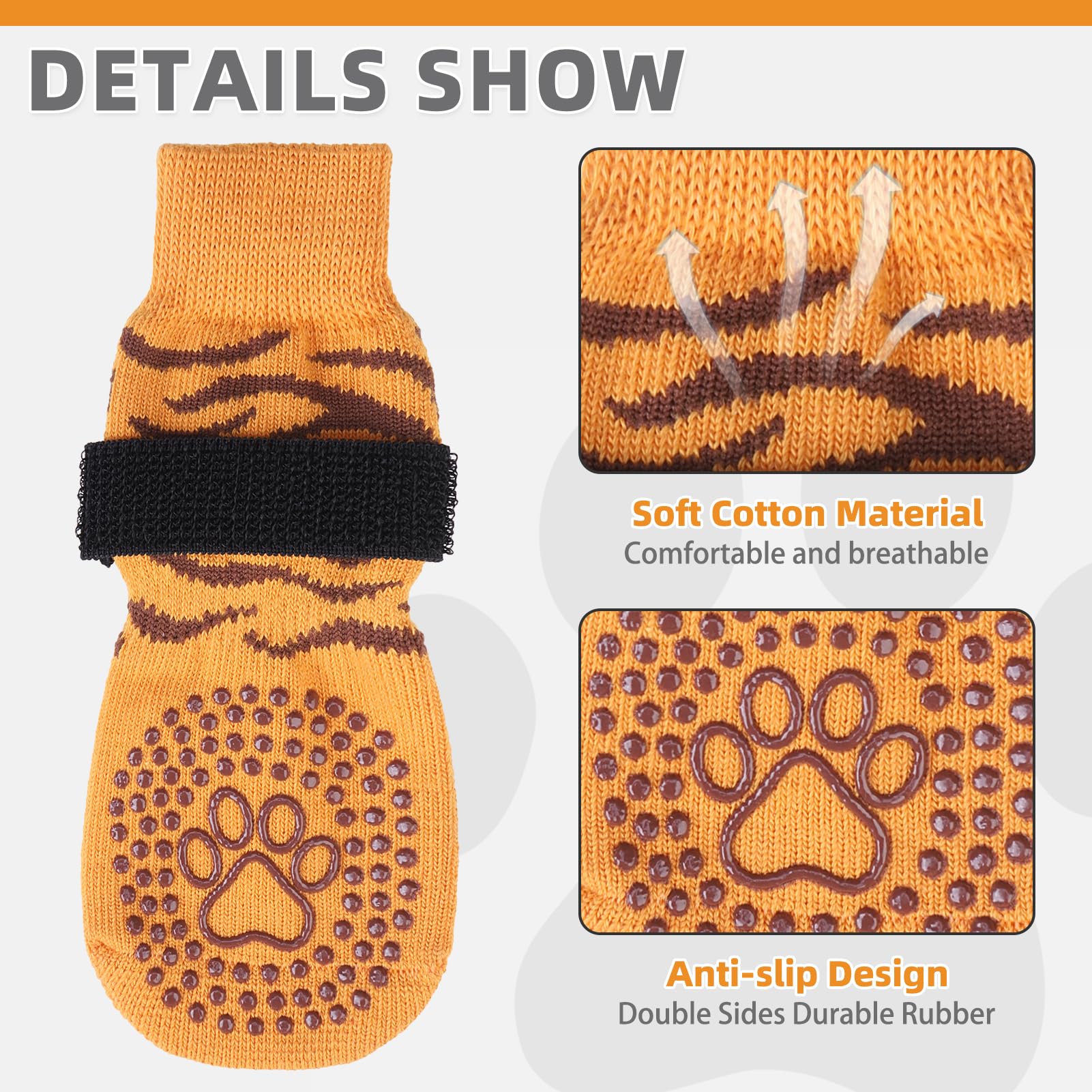 KOOLTAIL calcetines para perro: agarre doble para mayor tracción en suelos lisos.