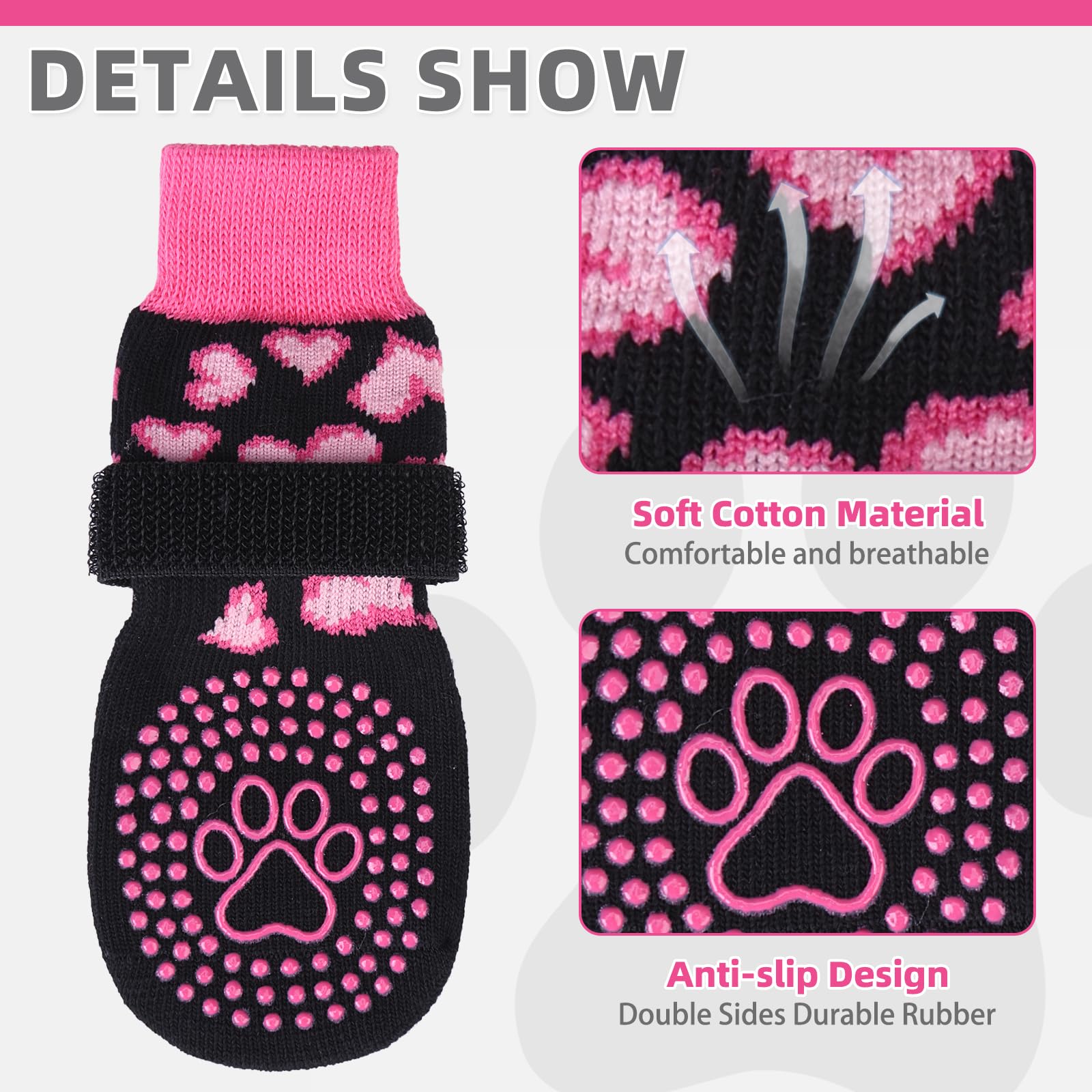 KOOLTAIL calcetines para perros con correa elástica ajustable para mayor seguridad.