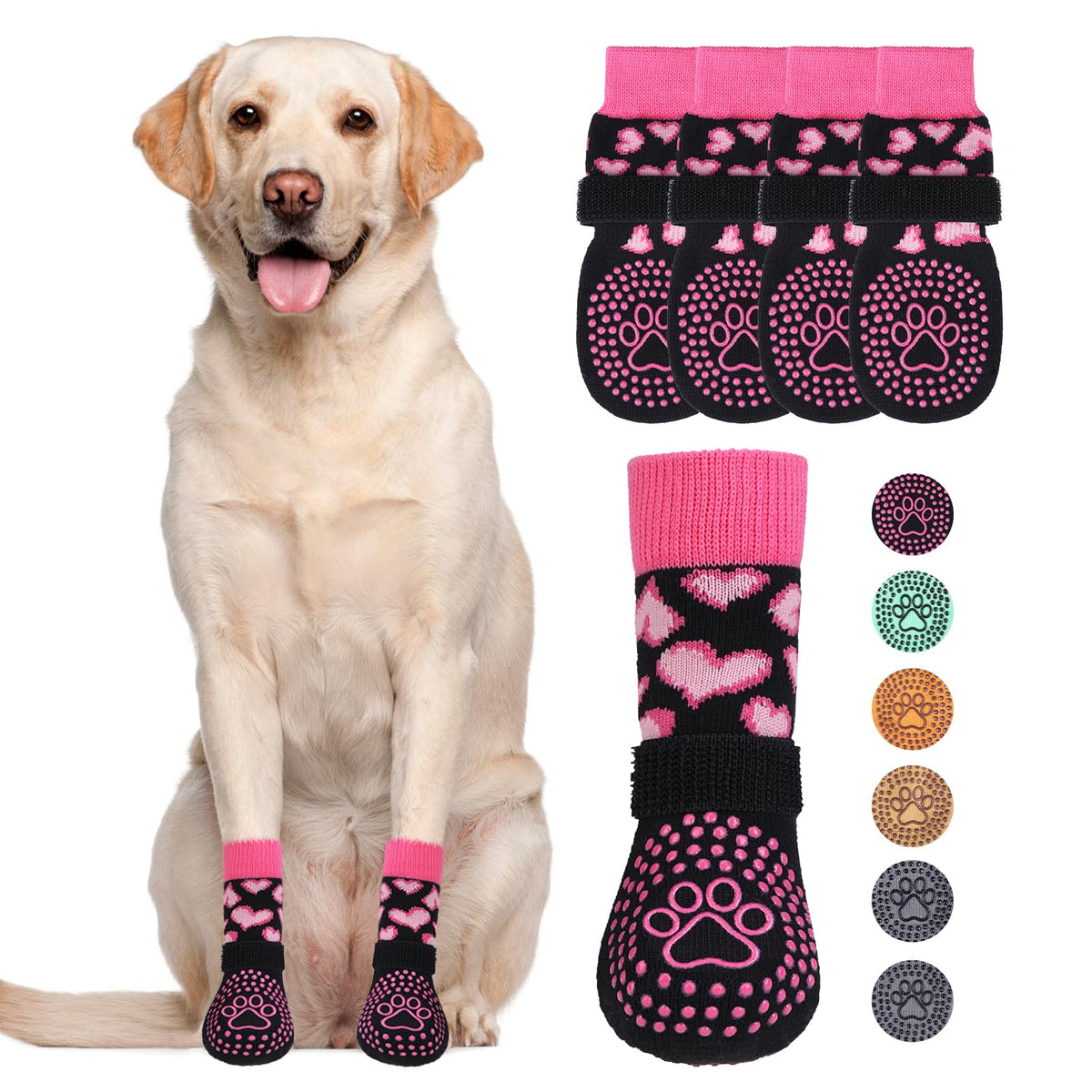 Calcetines KOOLTAIL para perro San Valentín protegen las patas durante paseos y salpicaduras.